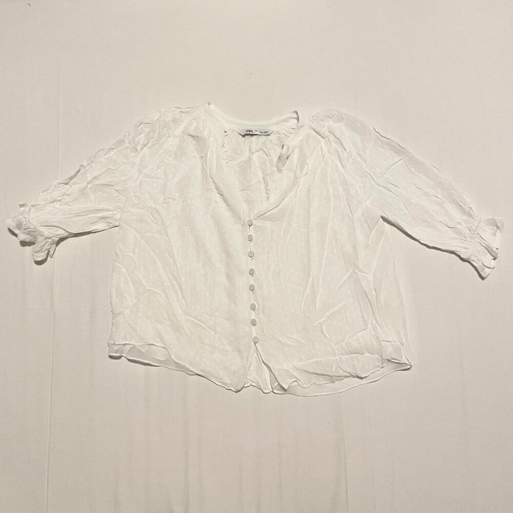 Zara Button Up Blouse Womens Size Small